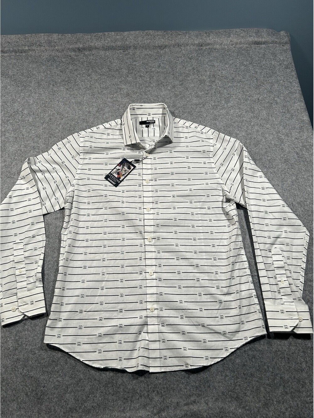 mens Large dress shirt Floppy Disc Design